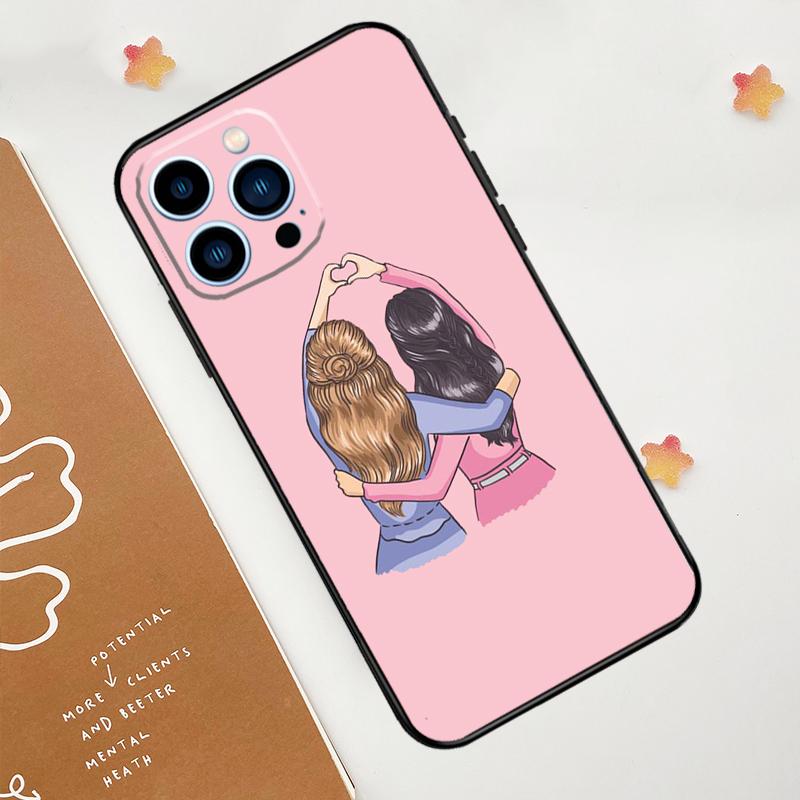 Best Friends BFF Matching Phone Case For iPhone 17 Pro Max 14 13 12 11 15 16 Pro Max mini 16 Plus 16e 17 Air Funda