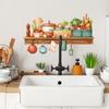 Watercolor Kitchenware, Food Shelves, Kitchen Wall Decoration Stickers
