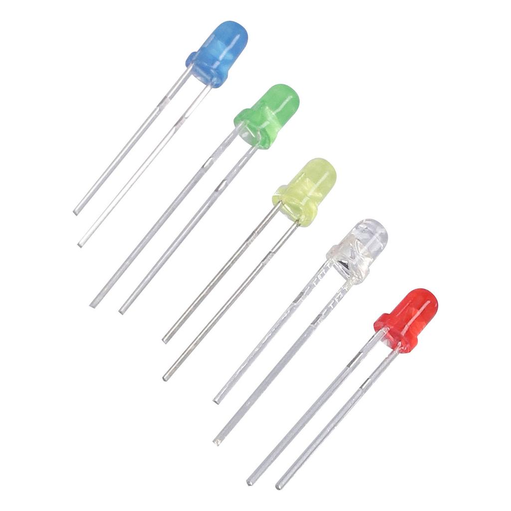 500 buc LED 3mm Diode Emițătoare de Lumină 5 Culori Roșu Galben Albastru Verde Alb Lampă LED Diode Emițătoare