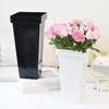 Cubo de Flores Fácil de Mover Resistente a la Intemperie Plástico Exterior Interior Balcón Macetero con Maceta Interior Decoración del Hogar