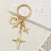 Creative Four-Pointed Star Pendant Keychain with Alloy Star and Moon for Phone or Bag Accessories