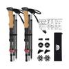 Trekking Poles Carbon Folding Set of 2 [Ultra Light Weight 120g/piece Storage Size 38cm] Climbing Poles Walking Poles Adjustable 115-135cm Storage