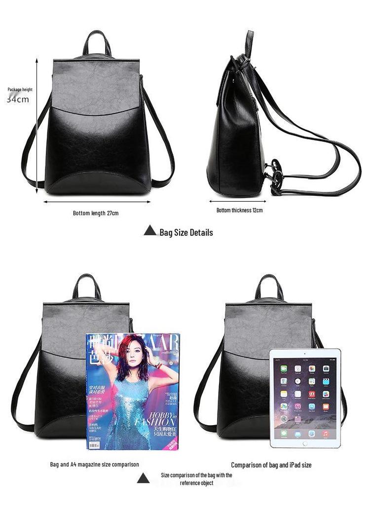 Mochila Universitaria Multifuncional Estilo Coreano de Cuero Genuino para Mujer 2026