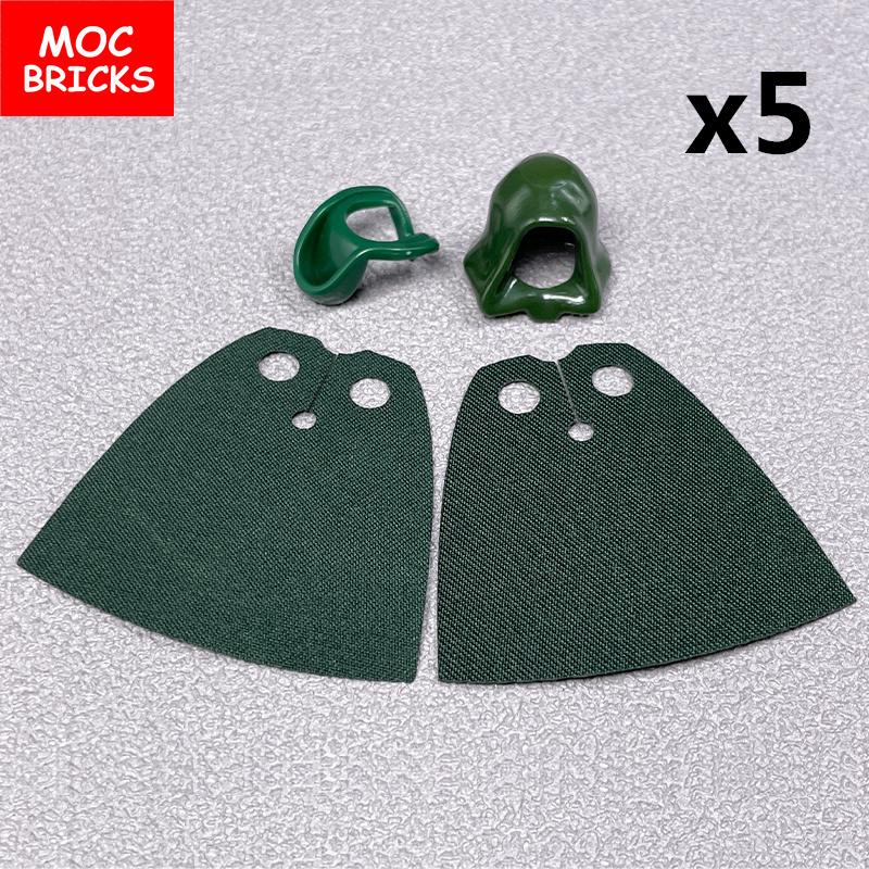 10sets MOC Blocks Cape Hood Folded Down Helmet 15428 30381 Ideal For 4cm Figures Construction Bricks Playthings Children's Dolls Gifts