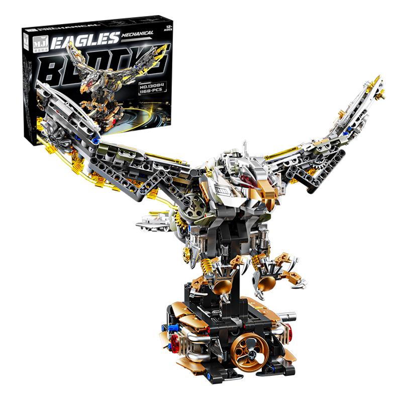 1168PCS Mechanischer Adler Bausteine Gelenke Beweglich Tierbausteine Mit Licht Desktop Ornamente Kinder DIY Spielzeug Weihnachtsgeschenke