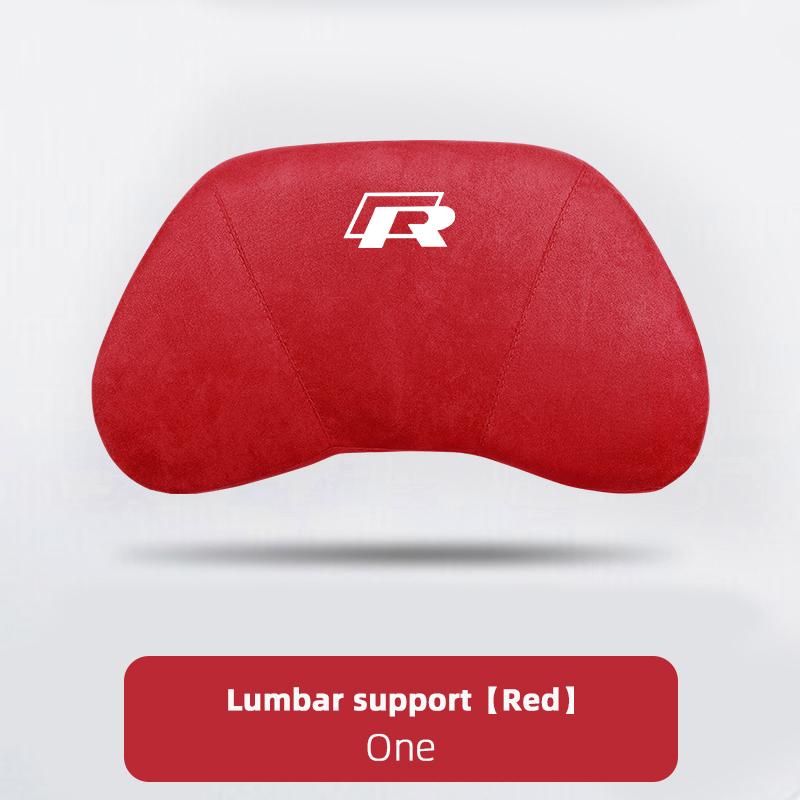 Suede Headrest Car Breathable Memory Foam Neck Pillow For VW Jetta Golf Passat Polo CC Tiguan Arteon Touareg Taigo Caddy Hub Cap EF1