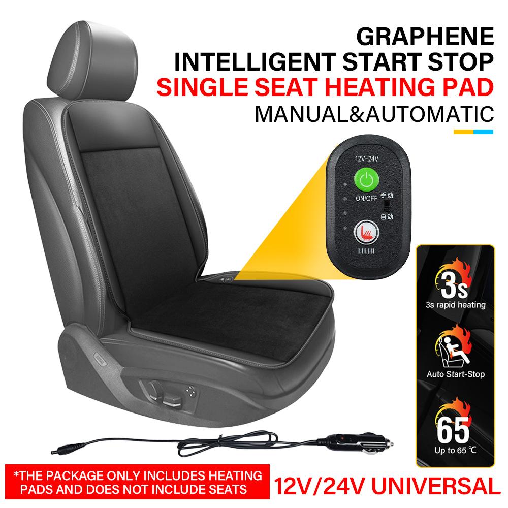 

1/2PCS Universal Heated Car Seat Cover Set Fast Warming 12/24V Flannel Car Seat Cushion Winter Car Accessories with Controller Artificial Plush&Autumn And Winter&heating