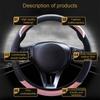 For 37-38cm Diameter Cute Car Steering Wheel Cover Kawaii Pink Ears Car Interior Decoration Accessories For Girls