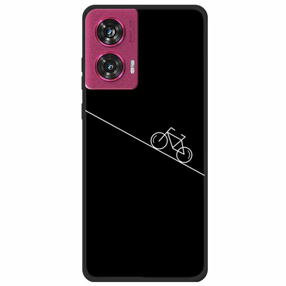

Для Motorola Edge 50 Fusion 5G Чохол Лінійний візерунок ТПУ Чорний Чохол для телефону Bicycle