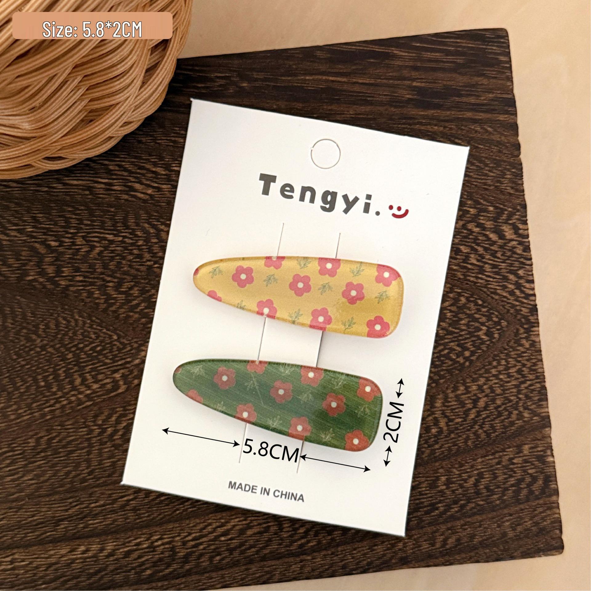 Набор ретро-заколок для волос с цветами из акрила - Универсальные осенне-зимние стили для девочек