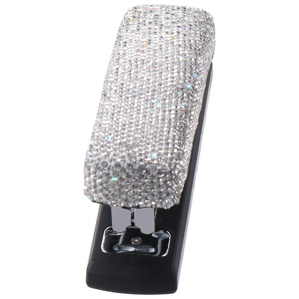 Bling Rhinestone Stapler Black Base Desk Accessory Home Crystal Stapler  Office
