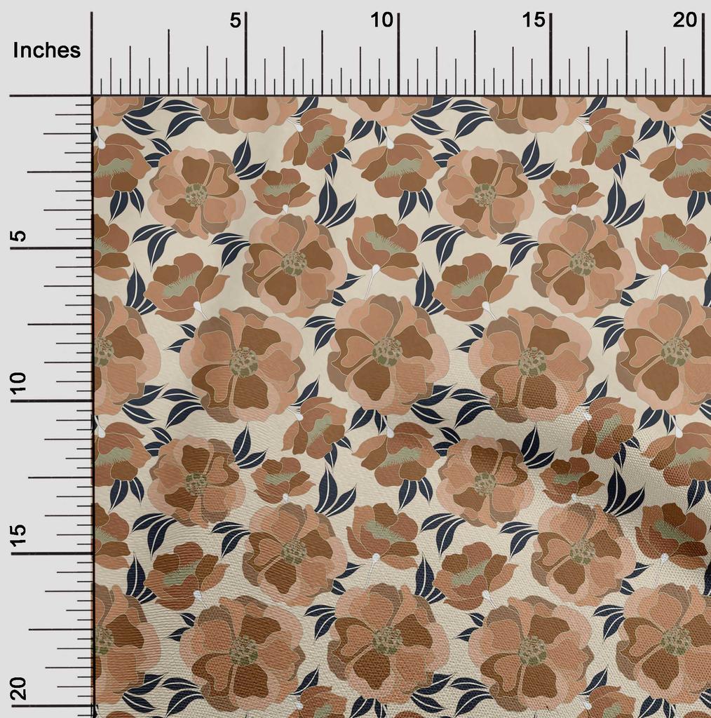 oneOone Cotton Flex Braun Stoff Floral Retro Diy Kleidung Quilting Stoff Druck Stoff Meterware 40 Zoll
