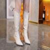 Moda 2024 Novos Sexy Open Toe Stripper Heels Botas Moda Sapatos de Motocicleta Mulheres Bombas De Couro Coxa Alta Acima Do Joelho Botas 42