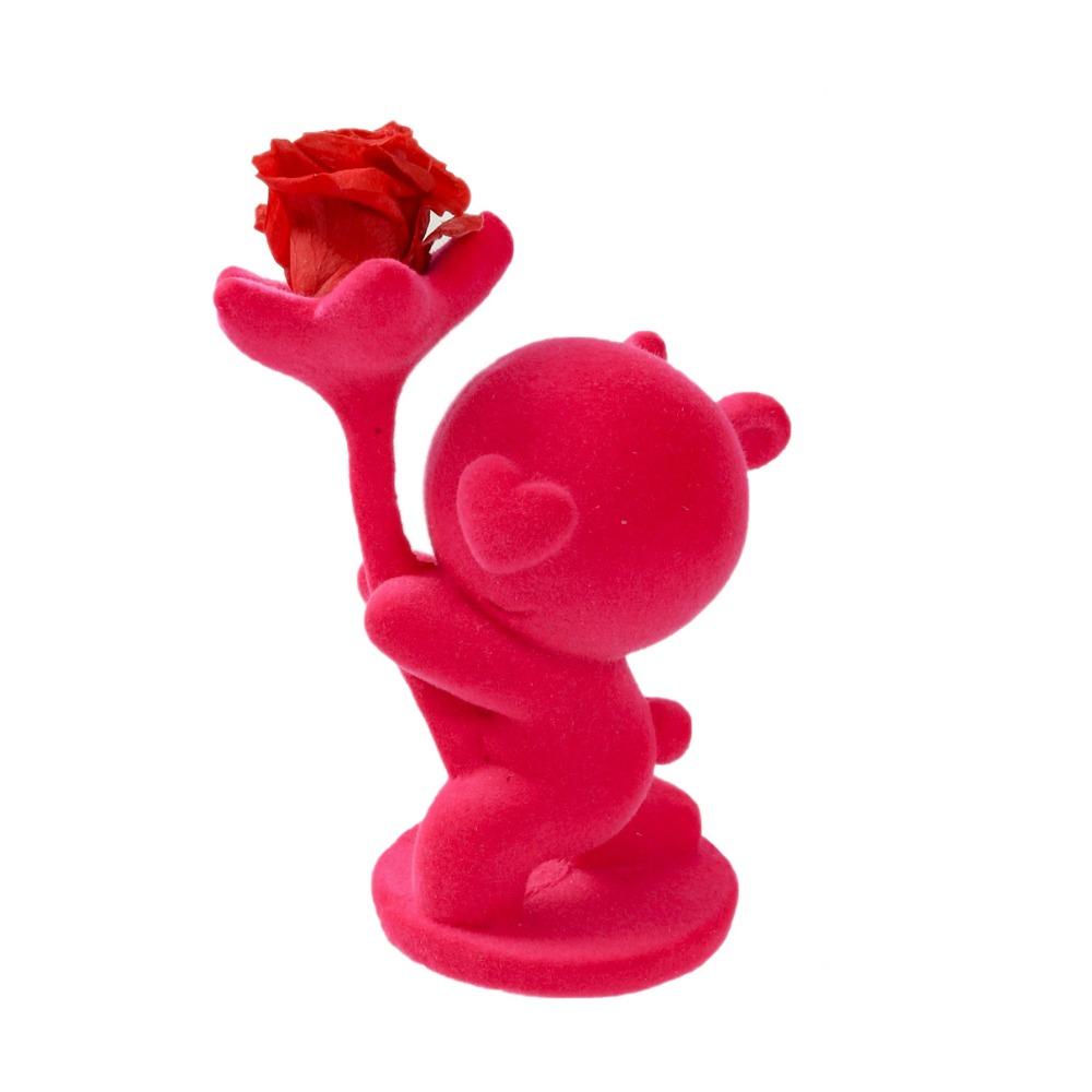 Kneeling Position Flocking Animal Bear Figurine  Birthday Proposal Confession