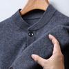 Hengyuanxiang Men's Thickened 100% Wool Cardigan Sweater