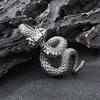 Dark Personalized Python Pendant, Punk Style Retro Casting Boiled Black Clear Light Men'S Stainless Steel Snake Pendant