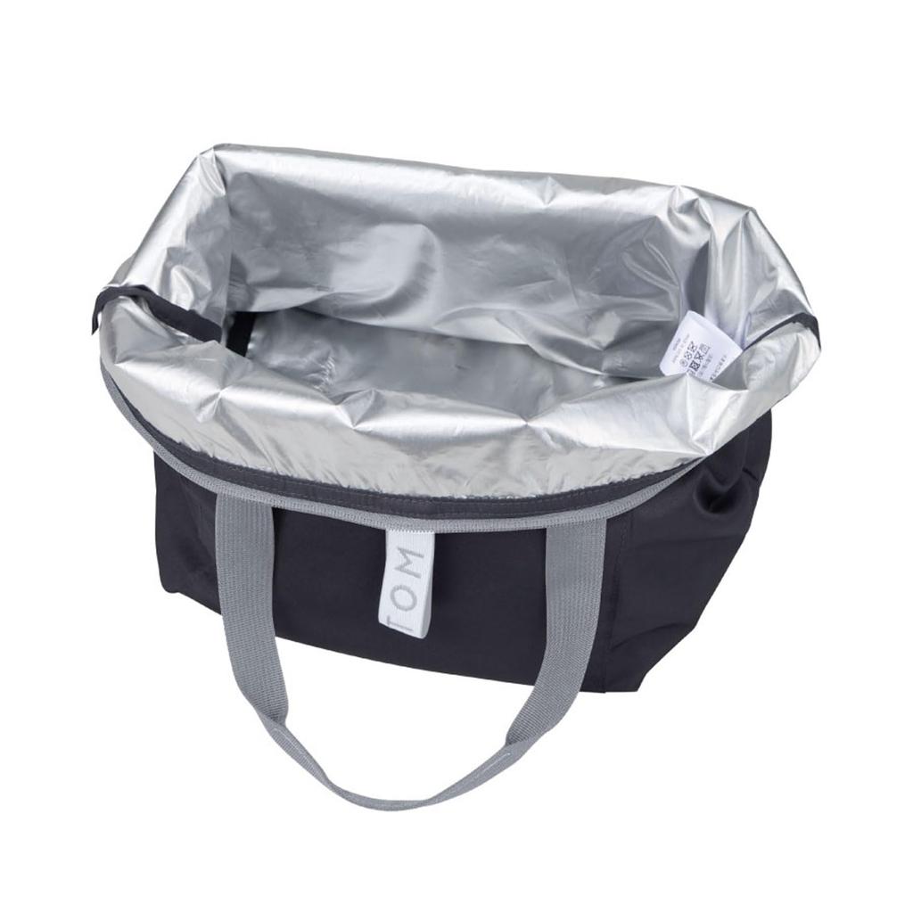 MOTTERU Kururito Cooler Bag | Insulated Cooler Bag, Compact Cooler Tote, Mother's Day, Father's Day, Simple, Plain (Black)
