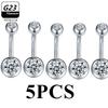 1/5pcs ASTM F136 G23 Titanium 14G Belly Button Ring Navel Nombril Piercing CZ Sexy Women Body Jewelry Ombligo