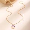 Lotus Pendant Necklace Enamel Lotus Flower Necklace Oriental Style Elegant Twist Chain Necklace Jewelry Gift for Women And Girls