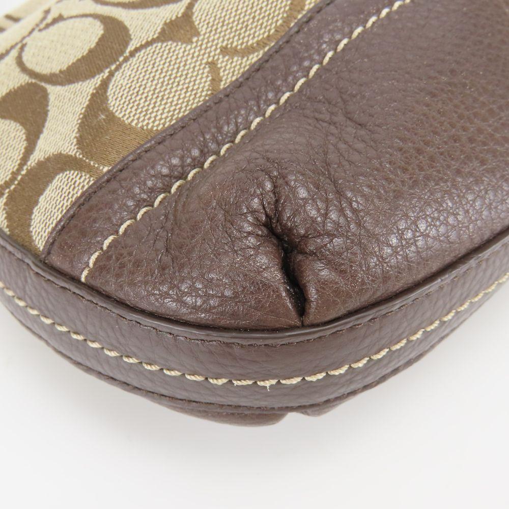Used COACH Shoulder Bag Signature F24028 canvas/leather beige Brown