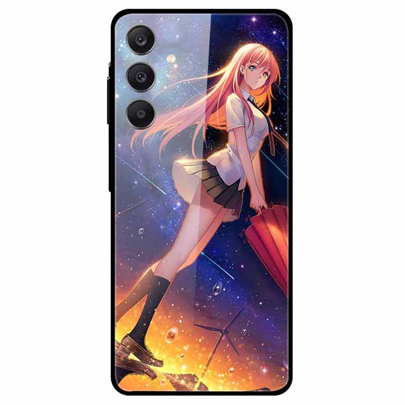 

For Samsung Galaxy A25 5G (Global) (161.0 X 76.5 X 8.3mm) Tempered Glass Case Pattern Printing Phone Cover Starry Sky Girl