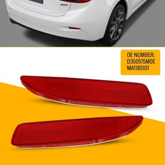 Car Bumper Reflectors Light Lamp Housing Pair Set Red For 2006-2018 Mazda 3 5 6