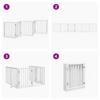 6 Piece Foldable White Dog Gate 300 cm Poplar Wood