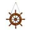 Nautical Wheel Wall Decor Mediterranean Design Wooden Helm Ornament for Cafe