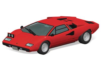 Aoshima Bunka Kyozai The Snap Kit Series Lamborghini Countach LP400 Red Plastic Model Kit (AOSHIMA) 1/32 Pre-Colored 20-A