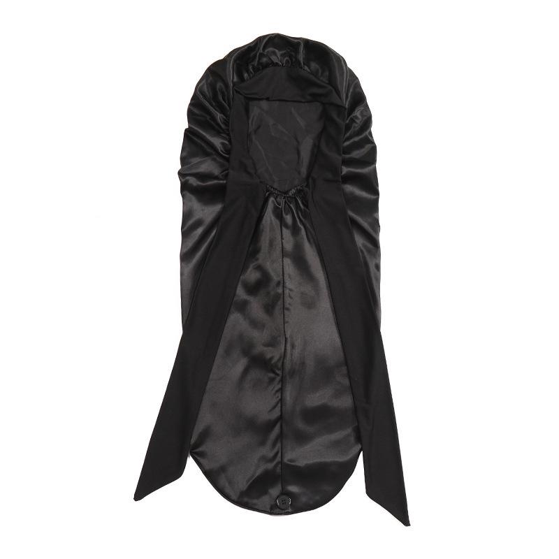 Adjustable Satin Nightcap with Bow Knot and Elastic Band One Size чёрный