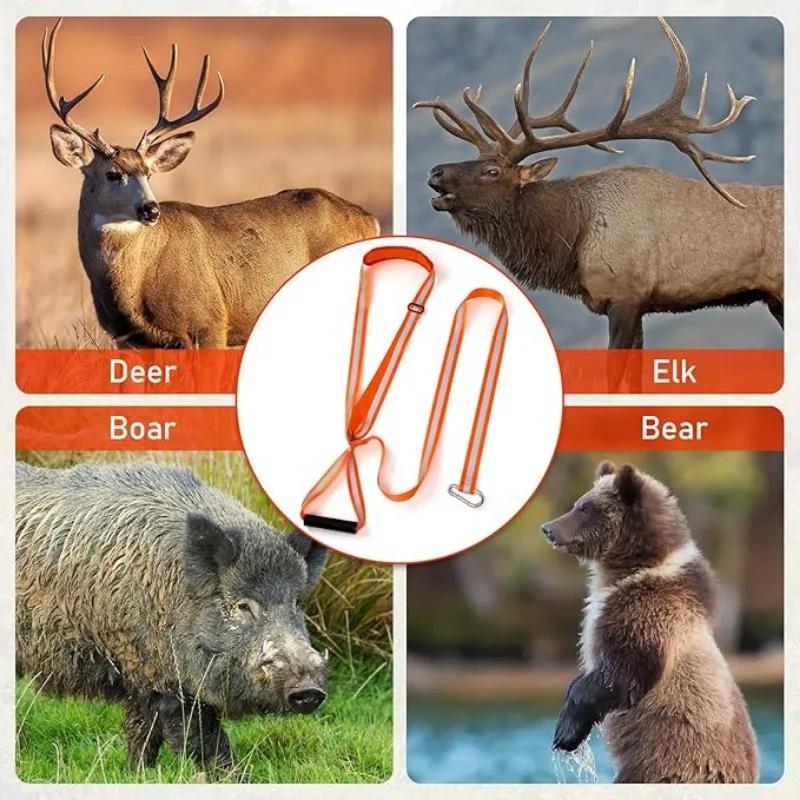 Deer Drag Rope Pulling Hunting Accessories Deer Hunting Drag Strap with Handle Reflective Harness Hunting Gear for Deer Hunters