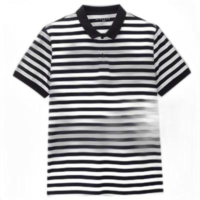 Men's Color-Block Striped Pure Cotton Polo Shirt