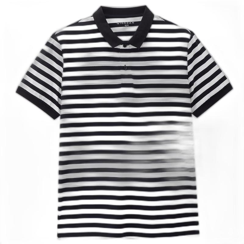 Giordano Men s Color-Block Striped Pure Cotton Polo Shirt L