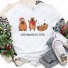 Overstimulated But Festive Capybara Christmas Tshirt Funny Holiday Animal Cotton Tees Cute Xmas Clipart for Tops Y2k Streetwear