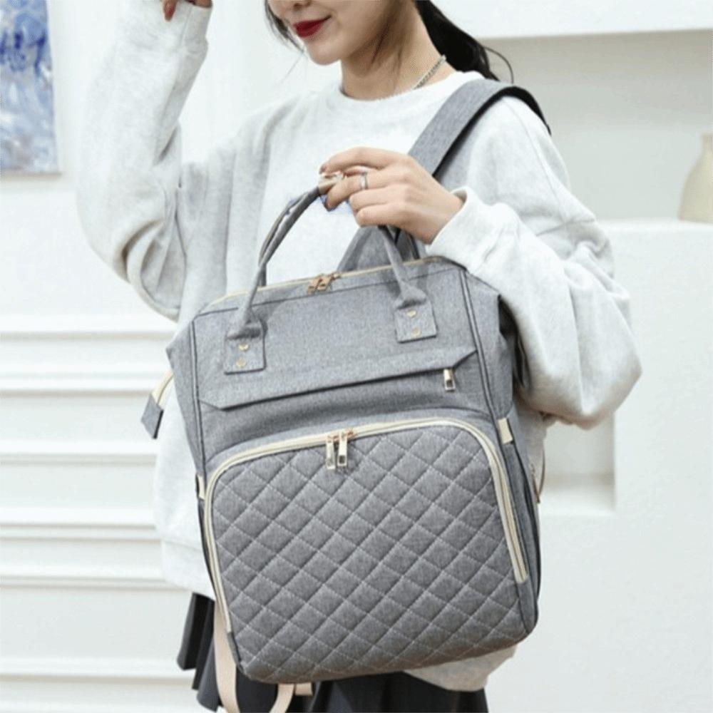 Solid Color Diaper Backpack Nylon Nappy Bagpack Multi-functional Mommy Bag  Maternity