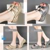 Lelica Sparkly Platform Wedge Easy To Gold and Silver Platform Outdoor Stylish Clogs Sizes Sandals, Leg-Slimming, Lightweight, Mules, Sole, Heels,