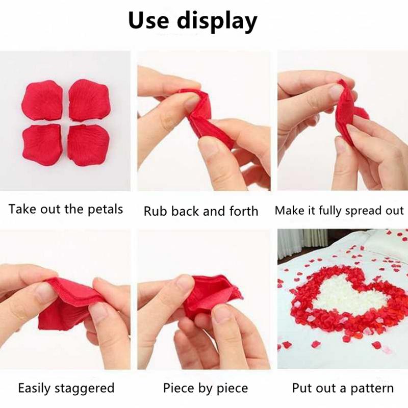 Sele 100/200/500/2000 Pcs Artificial Rose Petals Artificial Flower Silk Petals For Valentine Day Wedding Flower Decoration