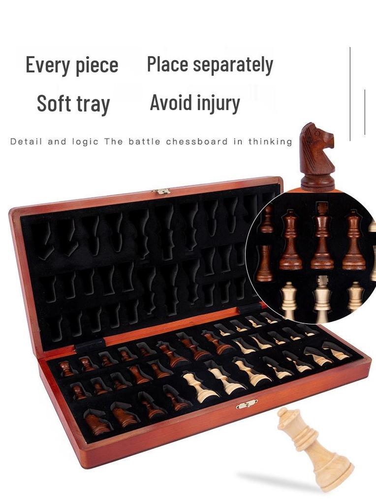 Wooden Magnetic Chess Set: Portable Folding Board Game for Kids & Adults, Perfect for Parent-Child Interaction
