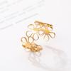 Stainless Steel Ring Vintage Daisies Flowers Open Fashion Ladies Couple Adjustable Rings For Women Zircon Aesthetic Girls Gifts