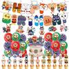 Anpanman Birthday Party Decorations: Cake Topper, Balloons, Banner, and Flag Set.
