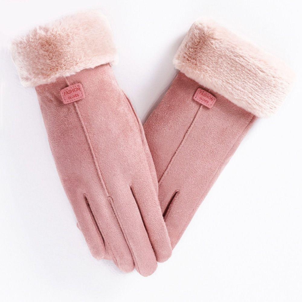Windproof Suede Gloves  Sports Cycling Mittens Women Winter Gloves  Autumn/Winter