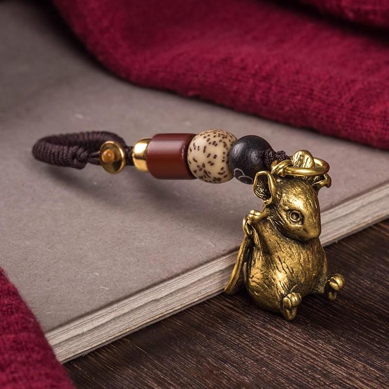 Twelve Zodiac Sign Brass Keychain Pendant - Handmade Gift for Men and Women