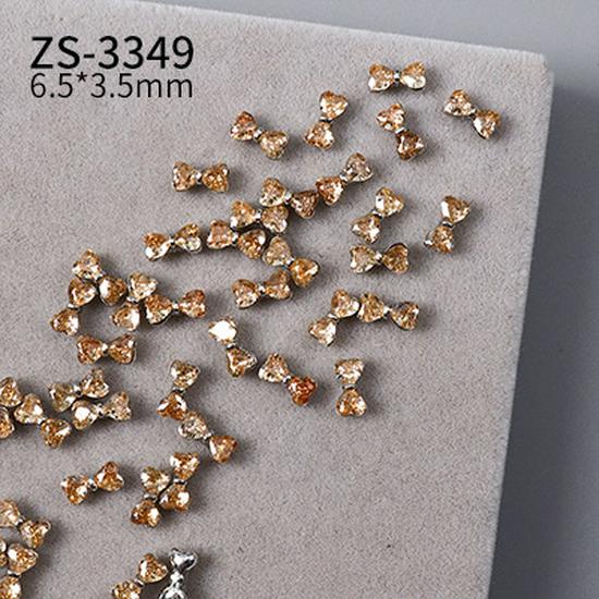 Luxurious Mini Zircon Bow Nail Art Jewelry – Exquisite French Design