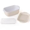 Fuji Enamel Square Tempura IH Simple with Frying Net and No Thermometer Pot, Compatible, Set, Tray, Vanilla, C-20TPN.VA,