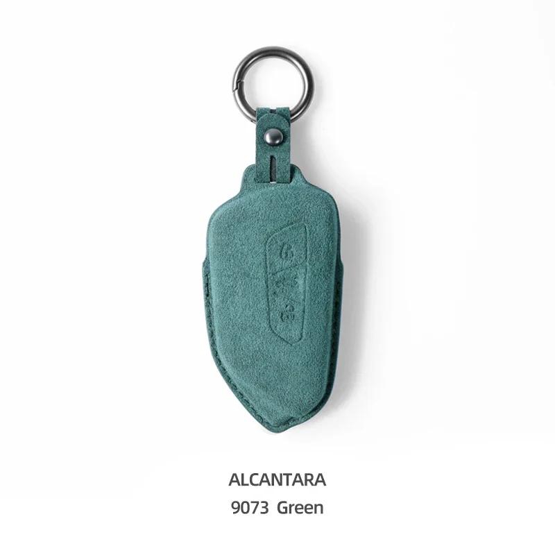 For Volkswagen VW Polo Tiguan Golf Jetta Beetle Eos Scirocco Up Transporter Sharan Made of Alcantara Wrap Car Key Case Cover