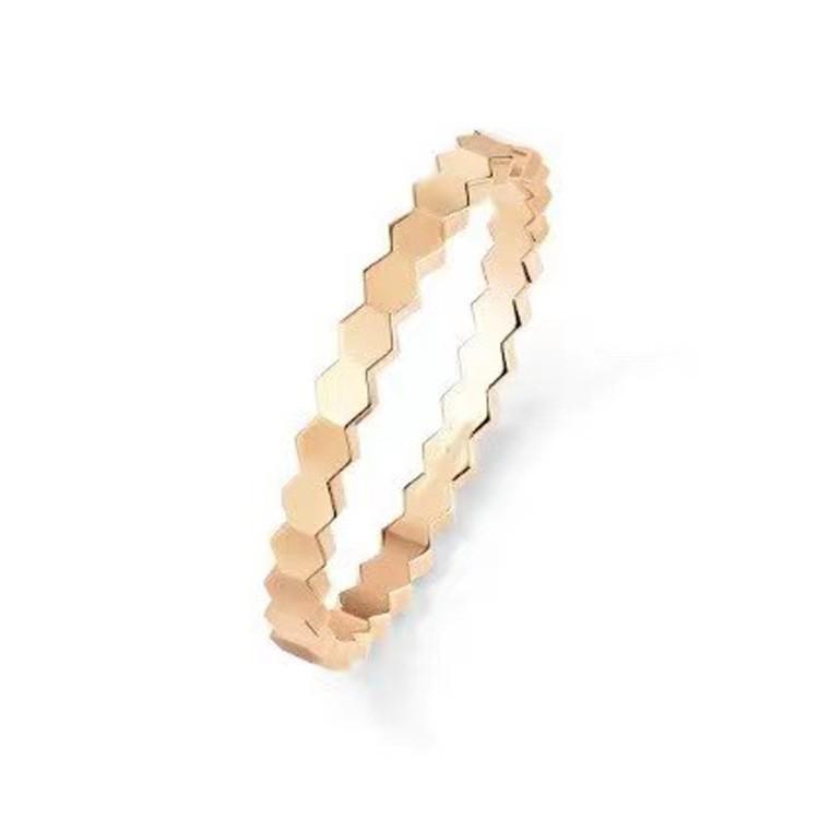 Shangjia Starry Sky 18k Rose Gold Honeycomb Ring – Niche Design, High-End Feel