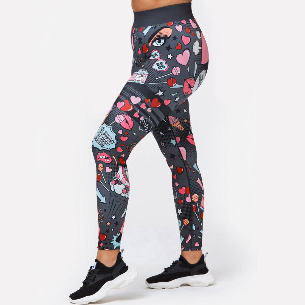 Printed Tight Pants, High Waisted Sports Leggings, Women's Yoga Clothes, Yoga Pants, Elastic Sports Pants