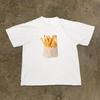 Fashion Realistic French Fry Print Vintage Men Clothes Fashion Summer T-Shirts Streetwear 100% Cotton  Print Super Elastic