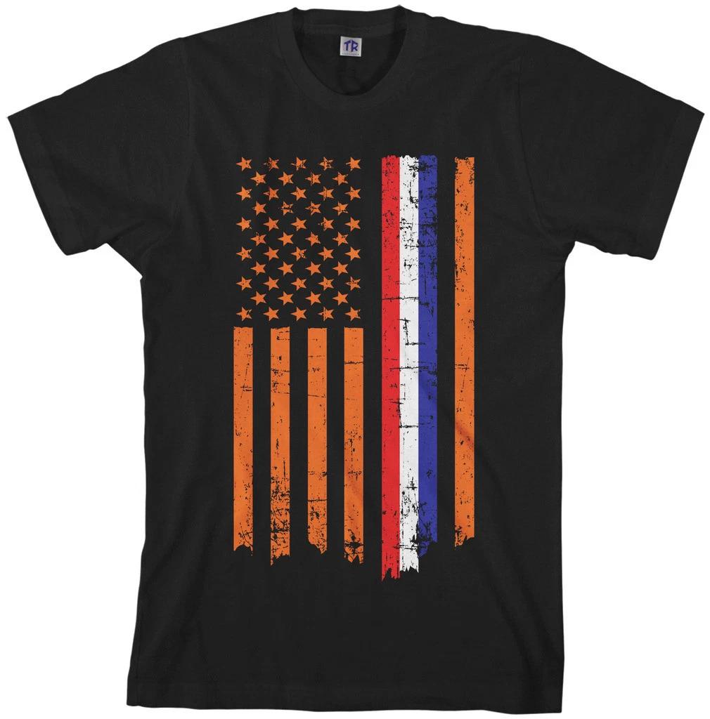 Dutch American Flag Men's T shirt Half Netherlands US Pride