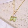 Fashion Artificial Crystal Butterfly Pendant Necklaces for Women Zirconia Necklace Wedding Party Jewelry Accessories